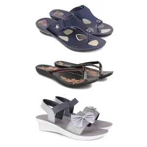 Women's Comfortable Sandal,Casual Lightweight Sandal for Everyday Wear | (COMBO-3)-1973-O19-1971-8