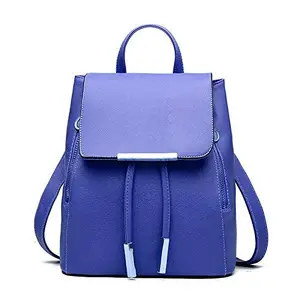 Aeoss Leather PU Handbag Backpack College School Travel Bag (BLU)