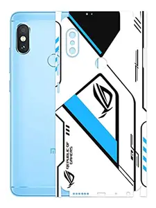 AtOdds - Redmi Note 5 Pro Mobile Back Skin Rear Screen Guard Protector Film Wrap (Coverage - Back+Camera+Sides) (Rog Blue)