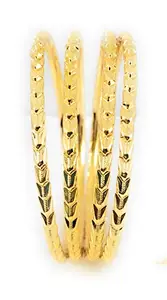 AFJ GOLD 1 Gram Gold Plated Traditional Designer Trendy Plain Bangles Sets for Women & Girls (2.6)