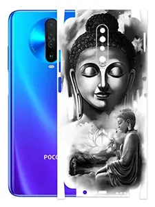 AtOdds - Poco X2 Mobile Back Skin Rear Screen Guard Protector Film Wrap (Coverage - Back+Camera+Sides) (Buddha)