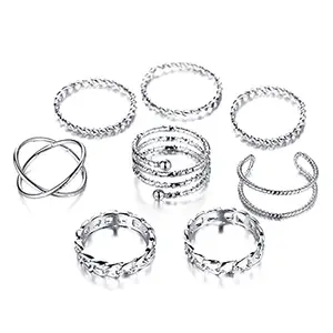 Jewels Galaxy Exclusive Multi Designs Silver Plated Magnificent Rings Jewellery for Women & Girls (Mixed Sizes) (JG-PC-RN-911)