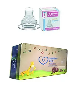 TENDERFLO Natural Silicone Nipple Tin Pack (15 Pcs)