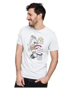 Men's & Women's Regular Fit T-Shirt Just Be Happy - Smile 100% Cotton Unise T-Shirt White|Female3XL(COFHAN27-White 3XL Men Goal)