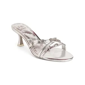 Aldo Barbiemule Women's Silver Dress Sandals Size 3