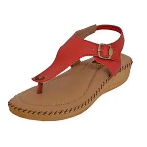 1 WALK Women's Red Fashion Slippers - 4 UK (37 EU) (PP-52-AAM-Red-4)