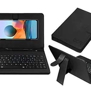 ACM Keyboard Case Compatible with Redmi Note 10 Pro Mobile Flip Cover Stand Direct Plug & Play Device for Study & Gaming Black