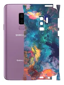 AtOdds - Samsung Galaxy S9 Plus Mobile Back Skin Rear Screen Guard Protector Film Wrap with Camera Protector (Coverage - Back+Camera+Sides) (Color Splash)