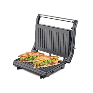 AMION Crunchy Sandwich Maker & Electric Indoor Grill Upright Storage Nonstick Easy Clean Grids (Crunchy11)