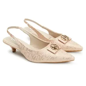 Elle Women's Gold Heeled Sandal-4 Kids UK (EL-JS-Wn-45)