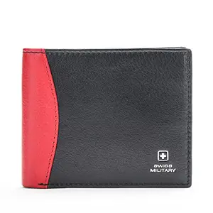 Swiss Military Leather Men wallet(BLACK/RED_1)