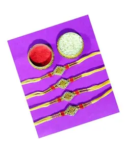 ARYANSH SHOPPE Cool Bro Designer Rakhi | RakshaBandhan Rakhi | With Roli & Chawal (AR-0120) (Pack of (4)