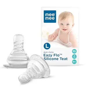 Mee Mee Anti-Colic Easy Flo Silicone Teat for Baby (Large - 2 pcs)