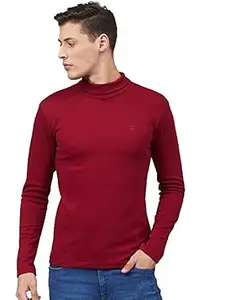 CHKOKKO Men's Winter Wear Cotton High Neck Full Sleeves Regular Fit T-Shirt