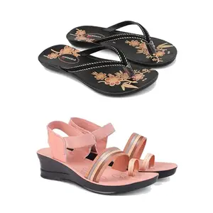 Women's Comfortable Sandal,Casual Lightweight Sandal for Everyday Wear | (Combo 2)-O20-1959-5