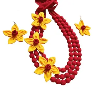 Handmade jewellery set with earring for woman girls (Red)