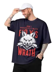ENCIGER Men Oversized T-Shirt Cotton Drop Shoulder Loose Fit Graphic Printed Casual Streetwear T Shirt