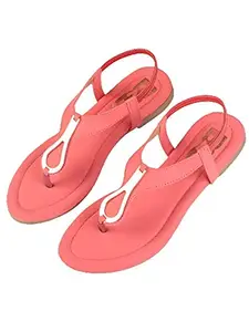 WalkTrendy Womens Synthetic Peach Sandals - 5 UK (Wtwf175_Peach_38)