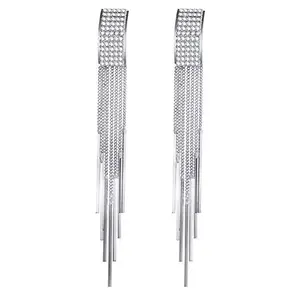 Shining Diva Fashion Latest Silver Metal Traditional Stylish Tassel Earrings for Women (10487er)
