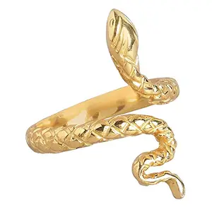 Carlton London Brass Women's Gold-Toned Brass Snake Shaped Adjustable Finger Ring