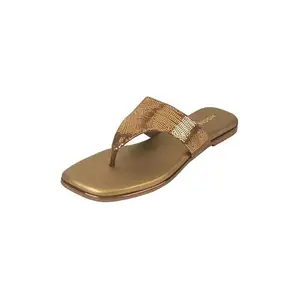 Mochi Women's Antique Gold Synthetic Fashionable Sandal UK/3 EU/36 (32-1236)