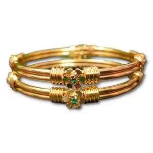 Elegant polished bangles set with stones (2.8)