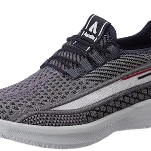 Aqualite Men Steven Shoes, D.Grey/Red, 9 UK/India