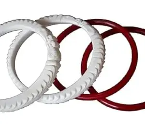 Lac Shakha Pola Bangles | Size- 2.2| Bengali bangles for Married Women Pack of 4