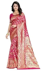 Shasmi Women's Banarasi Saree Pure Kanjivaram Silk Saree Soft new ladies 2026 Design Wear Pattu Sarees Latest Cotton Party Sari collections With Blouse Piece for Wedding sadi (SAM SAN 9017)