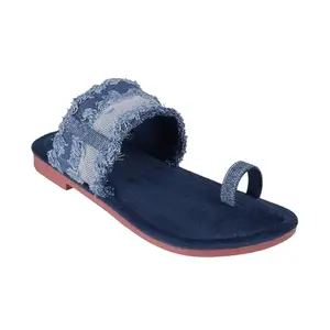 Catwalk Women Stylised Platforms T-Straps 10715 (Blue-5)