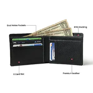 Auriann Premium Leather RFID Protected Casual Black Men Wallet