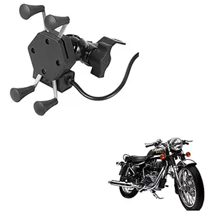 Auto Pearl -Waterproof Motorcycle Bikes Bicycle Handlebar Mount Holder Case(Upto 5.5 inches) for Cell Phone - Royal Enfield Bullet Electra Deluxe