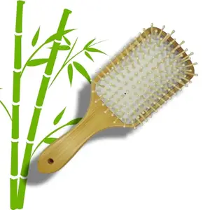 RMR Traders Eco-Friendly Bamboo Hair Brush for Hair Growth – Natural Wooden Detangler Brush with Bamboo Bristles – Anti-Frizz Paddle Brush for Scalp Massage – Suitable for Women & Men
