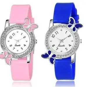 Maa Creation Analog Pink and Blue Colour Girl's Watch(SR-739) AT-739