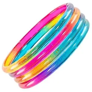 STYOLLO Viral Plain Transparent Glass Kada Set For Women & Girls | Kanch Kada For Girls | Daily Ethnic Traditional Jewelry | Glossy Classic Fashion Kangan For Wedding, Festive & Parties - Set Of 4