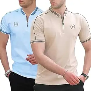 Lymio Men's Solid Cotton Rich Polo T Shirt | Collar Tshirts | Half Sleeves | Plain-Regular Fit (Available in Plus Size and Combo Pack of 2)