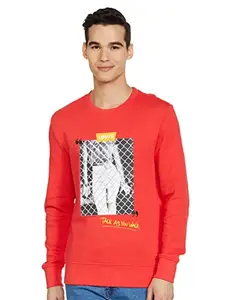 Levi's Men's Cotton Regular Crew Neck Sweatshirt (59638-0164_Poppy Red_XL)