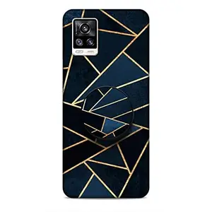 Screaming Ranngers Designer Printed Hard Plastic Matt Finish Mobile Case Back Cover with Mobile Holder for Vivo V20 (Black Design/Sharp)