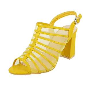 Mochi Women Yellow Synthetic Sandals (40-2261-33-40) Size (7 UK/India (40EU))