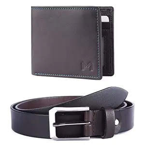 Massi Miliano Gift Hamper for Men | Wallet and Belt Men's Combo Gift Set | Men's Wallet | Leather Wallets for Men (Fabriano) (Brown)