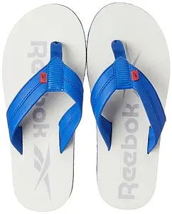 Reebok Men Textile/Synthetic Ridge Flip Swim Flip Flop WHITE/VECTOR RED/VECTOR BLUE UK-6