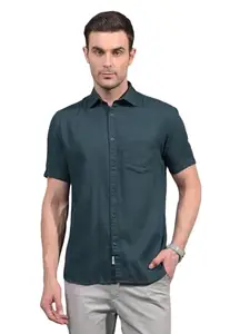 Crimsoune Club Men's Green Printed Shirt (M)