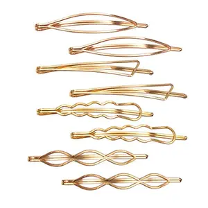 Messen Hair Pins Set Geometric Hair Clips Metal Hairpin Minimalist Hair Styling Jewelry Hair Clamps Accessories Barrettes Gold Bobby Pin for Girl Women (8 Pieces,Style 7)
