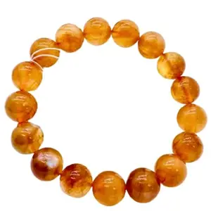 RRJEWELZ Natural Andesine 12mm Round Shape Smooth Cut Beads 7.5 Inch Stretchable Bracelet For Men & Women. Unisex Bracelet For Healing, Meditation, Prosperity, Gift & Luck|STBR_RR_09931_7.5