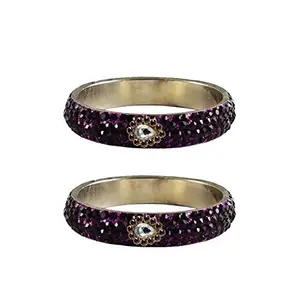 MAYA FASHION Jamani stone Stud Brass Bangle Elegant Extra Large Size Bangle | Perfect Fit for Plus Size banglesTrendy and Comfortable Fit for woman and girls | (Sku-ban4415)