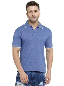 Scott International Men's Melange Cotton Polo T-shirt (1.1_spk3_XL, Purple)