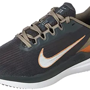 Nike Womens Air Winflo 9 DK Smoke Grey/Metallic Silver-Olive Grey Running Shoe - 6 UK (8.5 US) (DD8686-005)