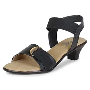 TWINSSHOE Presents Womens heel strap Black sandals