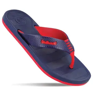 WALKAROO WC4814 Mens Orthopaedic Regular use Slippers for Indoor and Outdoor - Navy Blue Red