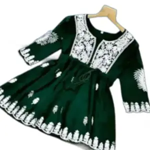 Stylish Georgette Embroidered Short Kurti for The Size of -L Multicolour